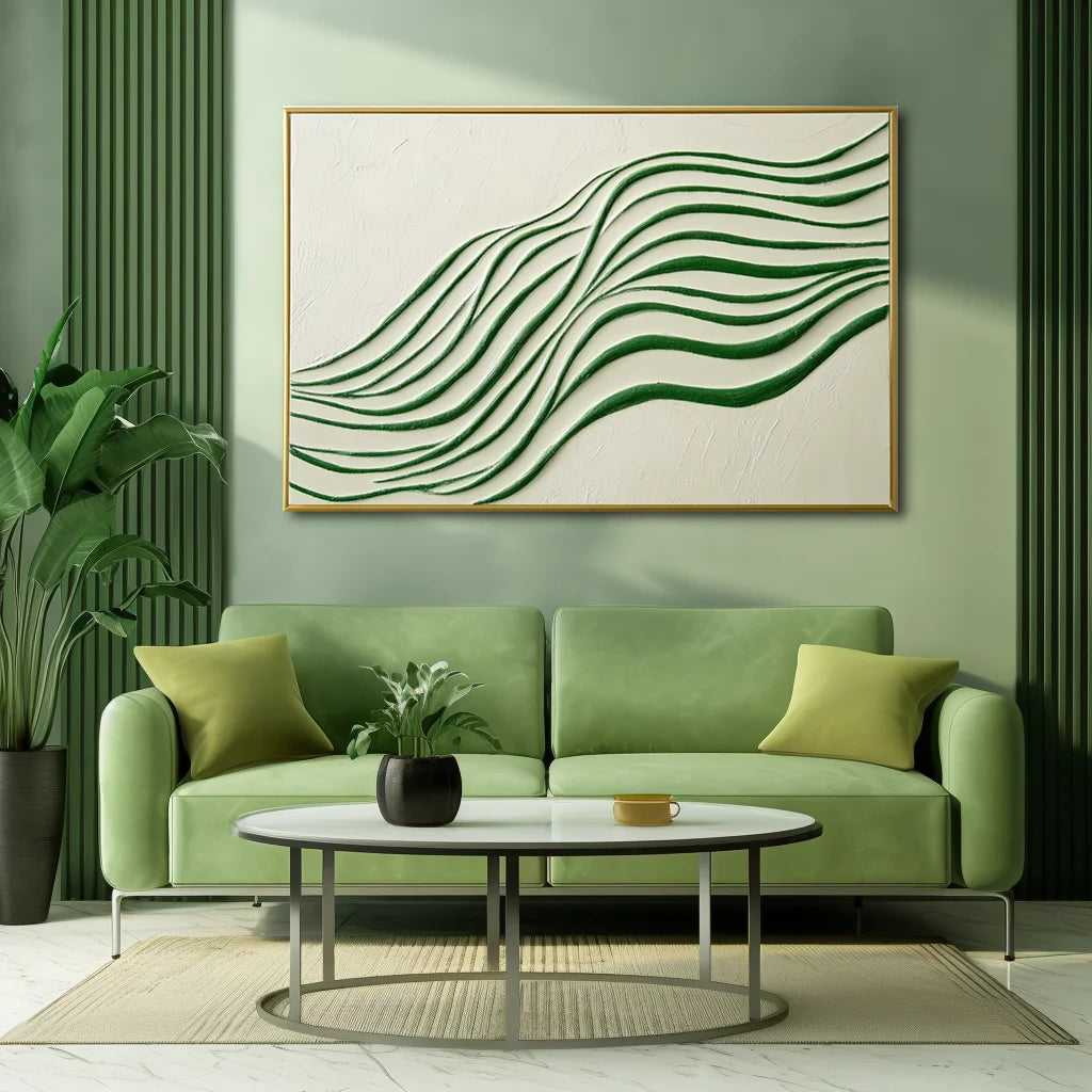 Multicolor Whispering Lines - Abstract Oil Painting For Minimalist Wall Art - Artwallpainting