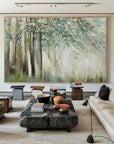 Multicolor Whispering Woods - Hand-Painted Abstract Forest Oil Painting - Artwallpainting