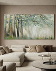 Multicolor Whispering Woods - Hand-Painted Abstract Forest Oil Painting - Artwallpainting