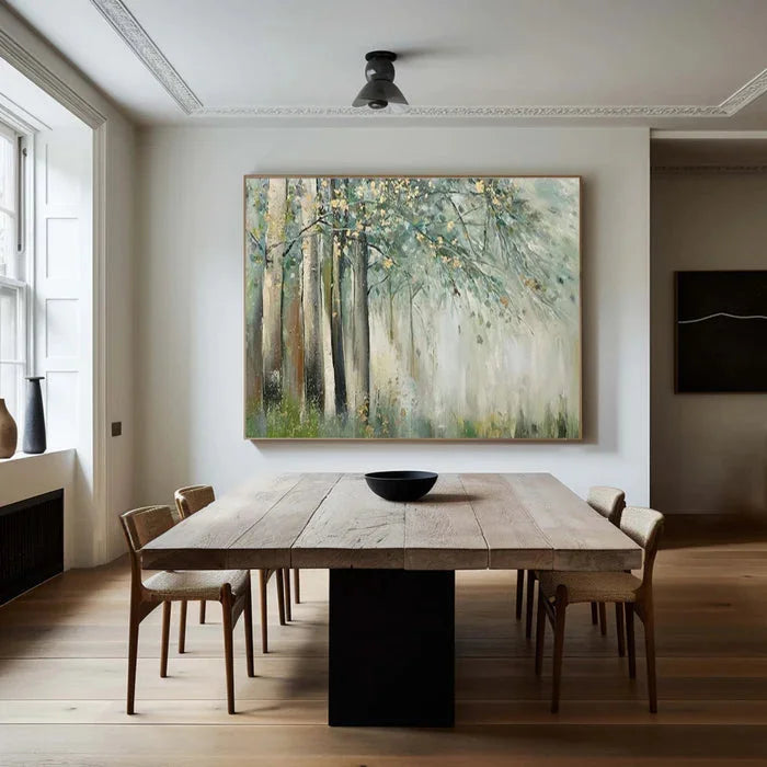 Multicolor Whispering Woods - Hand-Painted Abstract Forest Oil Painting - Artwallpainting