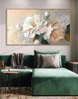 Multicolor Whispers Of Blossom-Hand-Painted Large Flower Cluster Texture Wall Art - Artwallpainting