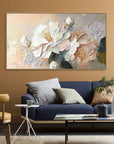 Multicolor Whispers Of Blossom-Hand-Painted Large Flower Cluster Texture Wall Art - Artwallpainting