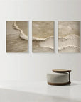 Multicolor Whispers Of Earth - Beige Minimalist Textured Abstract Triptych - Artwallpainting