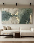 Multicolor Whispers Of Earth - Wabi-Sabi Textured Abstract Oil Painting With Gold Leaf - Artwallpainting