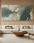 Multicolor Whispers Of Earth - Wabi-Sabi Textured Abstract Oil Painting With Gold Leaf - Artwallpainting
