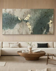 Multicolor Whispers Of Earth - Wabi-Sabi Textured Abstract Oil Painting With Gold Leaf - Artwallpainting