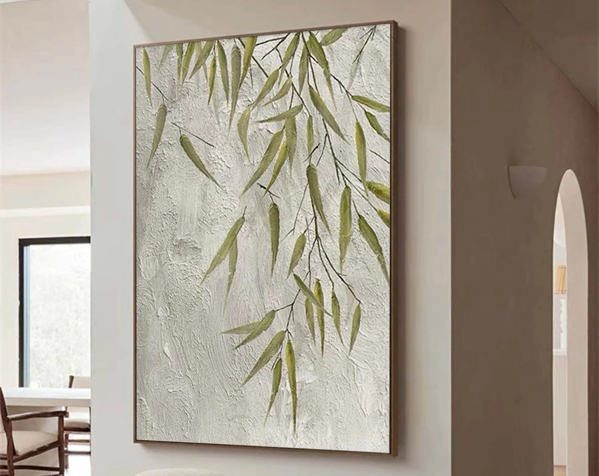Multicolor Willow Grace Textured Botanical Wall Art - Artwallpainting