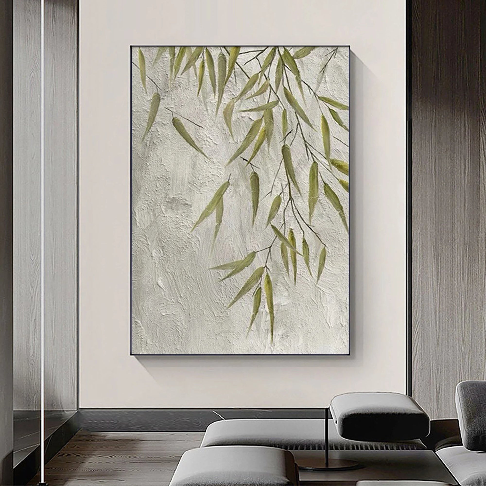 Multicolor Willow Grace Textured Botanical Wall Art - Artwallpainting