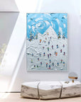 Multicolor Winter Symphony Textured Ski Crowd Art - Artwallpainting