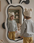 Kids Room Wall Mirror 52 x 29 Inch | Decorative Designer Mirror for Bedroom | Textured HDHMR PU Finish