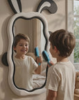 Kids Room Wall Mirror 52 x 29 Inch | Decorative Designer Mirror for Bedroom | Textured HDHMR PU Finish