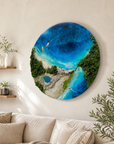 Luxury Ocean & Greenery Resin Wall Art | 3D Natural Landscape Statement Art
