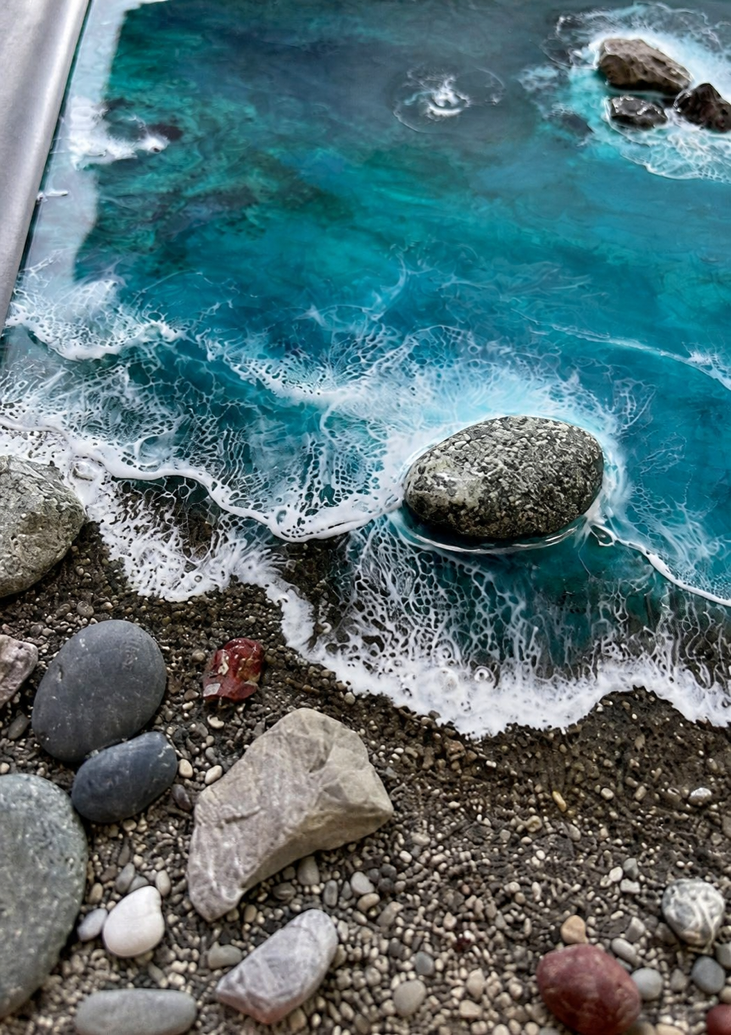 Ocean in Motion – Luxury 3D Ocean Waves Resin Wall Art | Handmade Coastal Statement Art