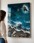 Ocean in Motion – Luxury 3D Ocean Waves Resin Wall Art | Handmade Coastal Statement Art