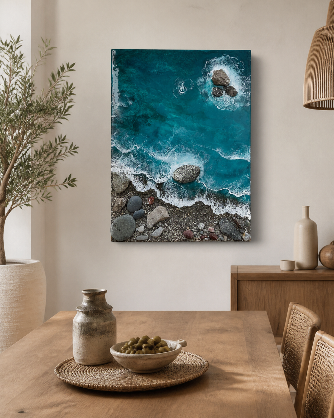Ocean in Motion – Luxury 3D Ocean Waves Resin Wall Art | Handmade Coastal Statement Art