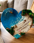Heart shaped luxury ocean resin wall art
