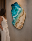 Statement ocean wall art for luxury living room