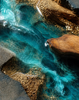Premium handcrafted resin wall art with flowing water effect