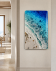 Detailed white resin ocean waves with turquoise water