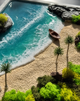 Private Cove | 3D Tropical Beach Resin Wall Art with Miniature Island Landscape