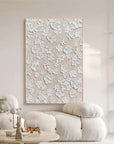 White Blossom Texture Harmony Canvas Painting For Home Decoration - Artwallpainting