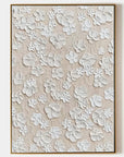 White Blossom Texture Harmony Canvas Painting For Home Decoration - Artwallpainting