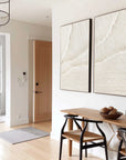 White Desert Breeze - Dual Minimalist Textured Wall Art Set Of 2 - Artwallpainting