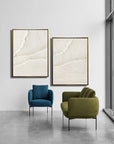 White Ethereal Flow - Dual Minimalist Textured Wall Art Set Of 2 - Artwallpainting