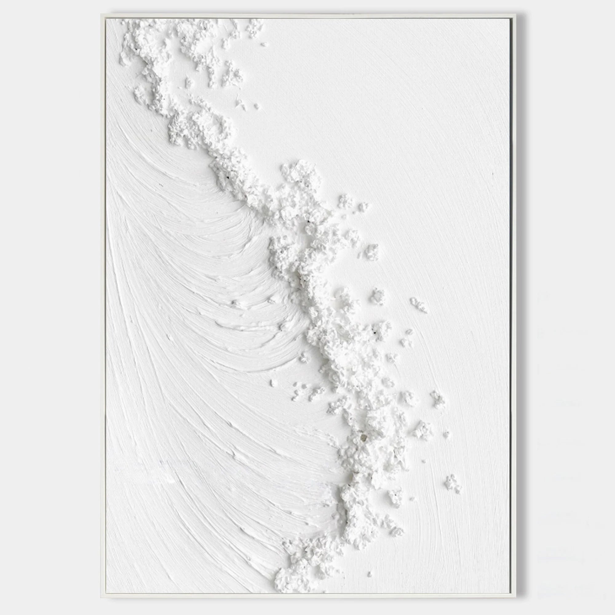 White Frosted Harmony Drift Canvas Painting For Home Decoration - Artwallpainting