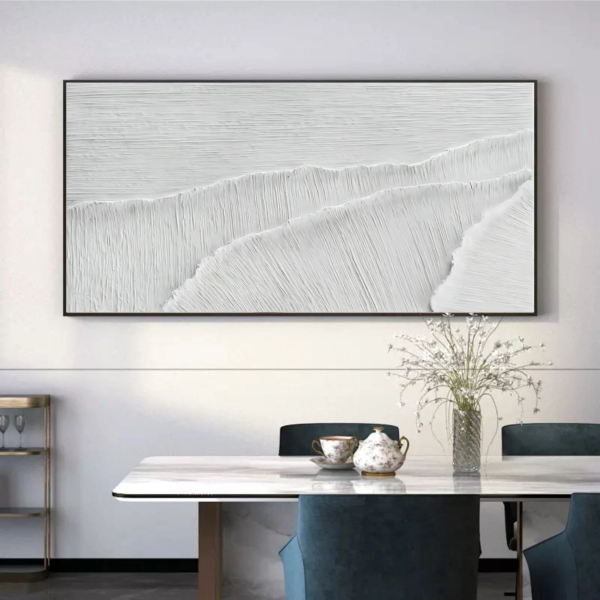 White Ivory Serenity Horizons Canvas Painting For Home Decoration - Artwallpainting
