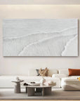 White Ivory Serenity Horizons Canvas Painting For Home Decoration - Artwallpainting