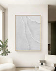 White Minimalist Textured Layers Canvas Painting For Home Decoration - Artwallpainting