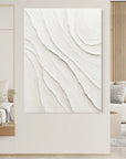 White Textured Canvas Art Of Desert Sand Dunes - Artwallpainting
