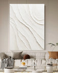White Textured Canvas Art Of Desert Sand Dunes - Artwallpainting